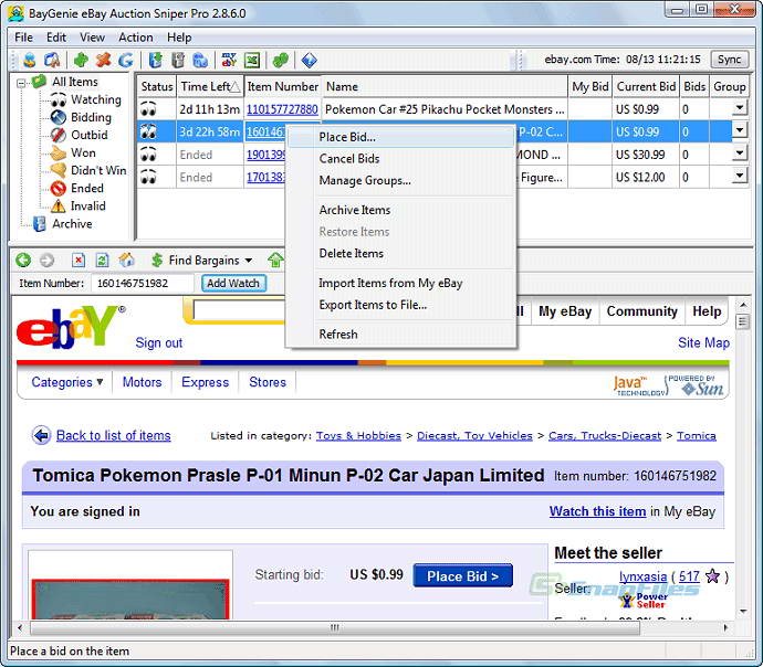 baygenie ebay auction sniper for mac