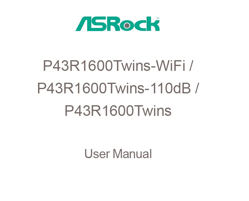 华擎P43R1600Twins主板英文版说明书
