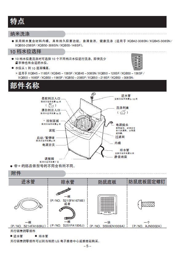 LGXQB45-138SF洗衣机使用说明书_LGXQB4