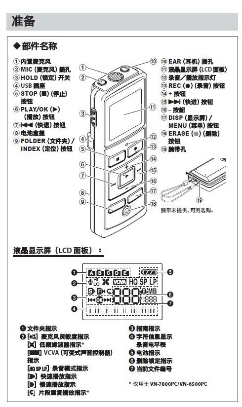 奥林巴斯录音笔VN-6800PC型使用说明书