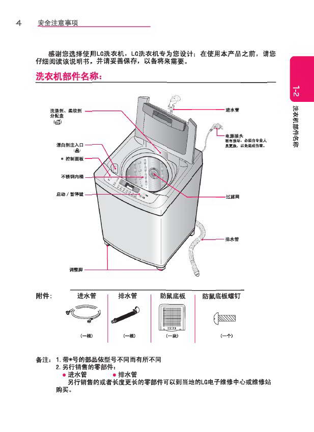 lg t75fs3pd洗衣机使用说明书