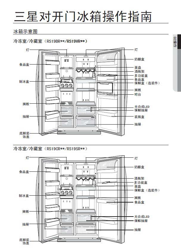 三星rs19crps5/sc电冰箱使用说明书