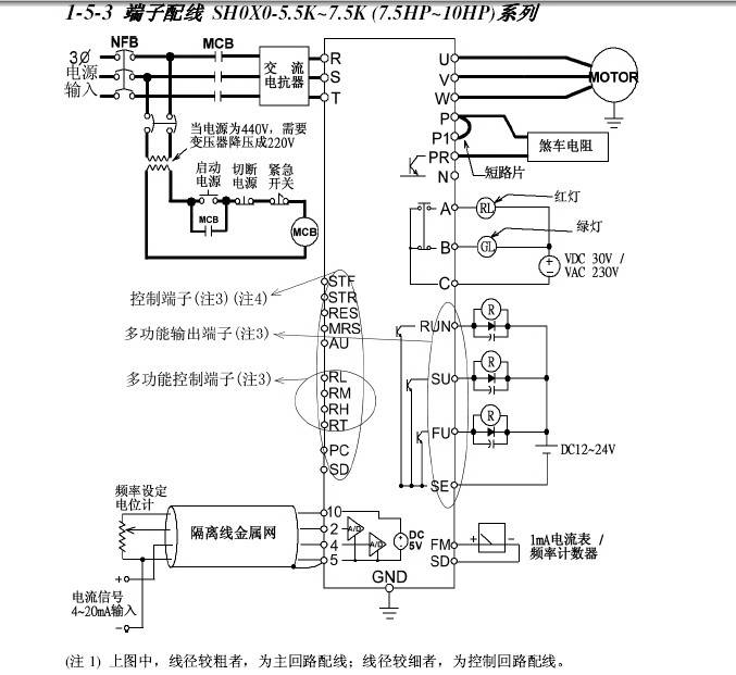 士林sh040-3.7k变频器说明书