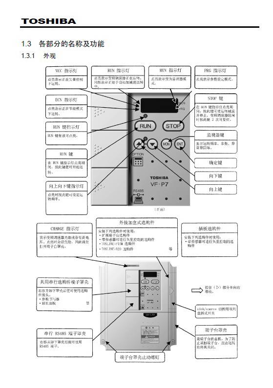 东芝vfp7-2370p变频器说明书