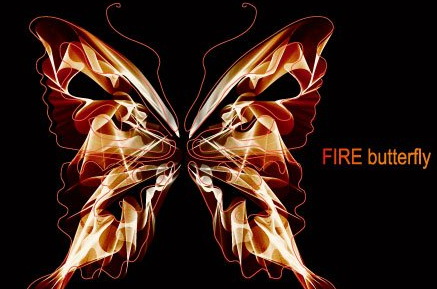 绚丽霓虹灯火蝴蝶矢量素材_绚丽霓虹灯火蝴蝶