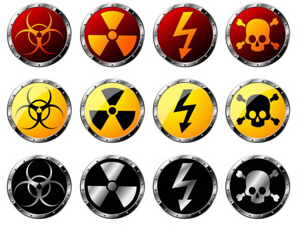 核辐射警告标志矢量