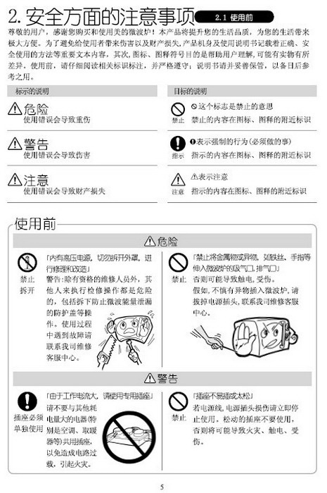 美的MM823LA6-NS微波炉使用说明书_美的M