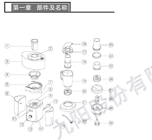 九阳榨汁机jyz-b511型使用说明书