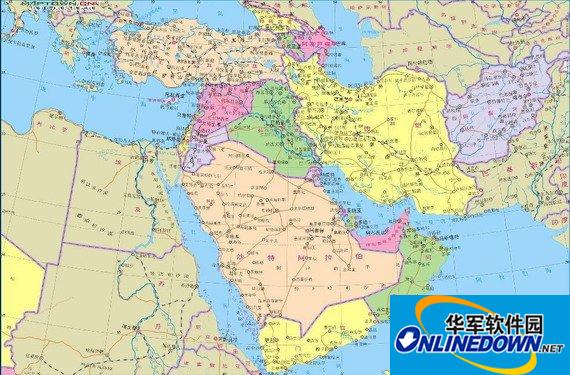 中东地图高清中文版全图