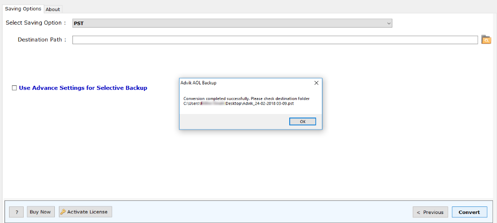 Advik AOL Backup
