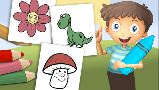 儿童画画涂色卡通动漫人物 - 3到8岁宝宝早教育