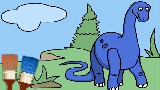 恐龙动物侏罗纪公园儿童画画游戏3到6岁宝宝