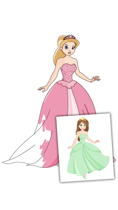 公主画画儿童涂色游戏-3到6岁宝宝早教育儿益