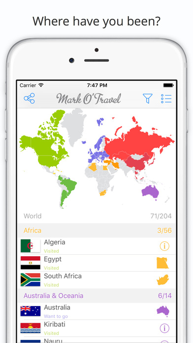 MarkO'Travel-您的旅行地图,记录跟踪您所访问