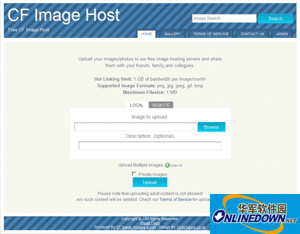 CF image host(图片上传存储管理系统)英文版