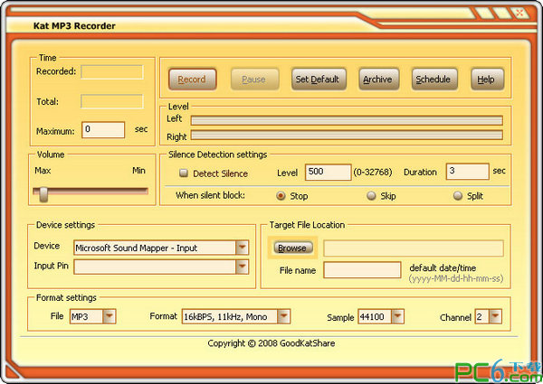 Kat MP3 Recorder(无时长限制录音软件)