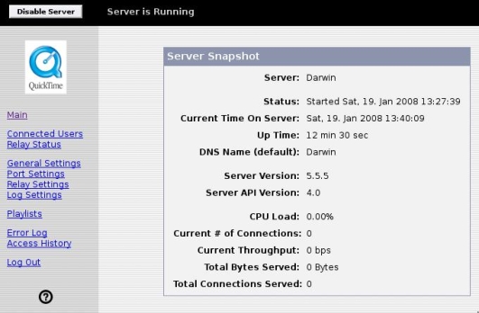 Darwin Streaming Server Windows Vista