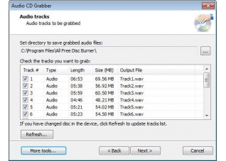 Audio CD track grabber