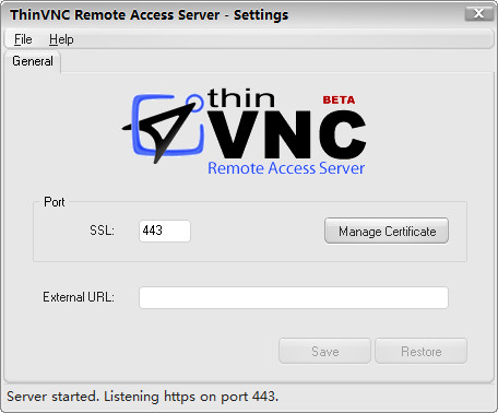 ThinVNC Remote Access Server