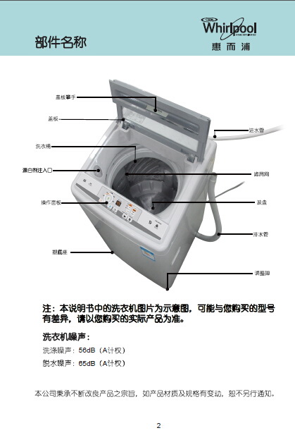 惠而浦D7066CB洗衣机使用说明书