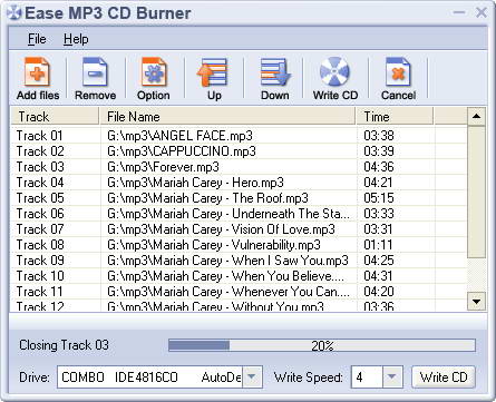 Ease mp3 CD Burner