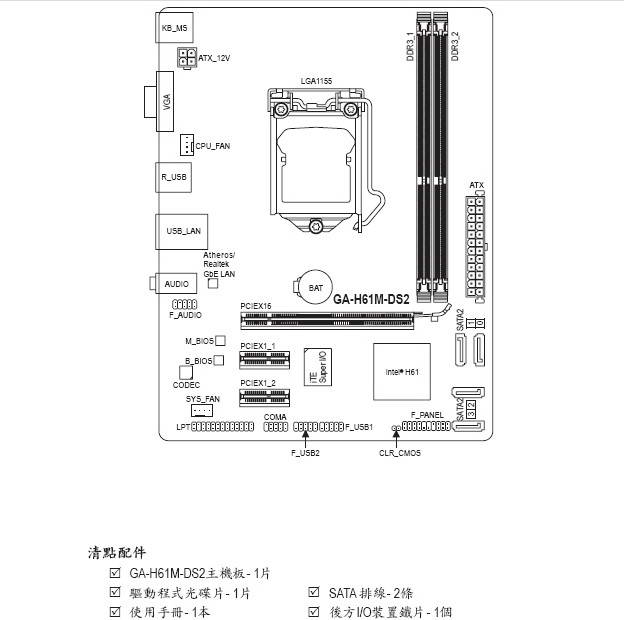 技嘉h61详细主板参数图片