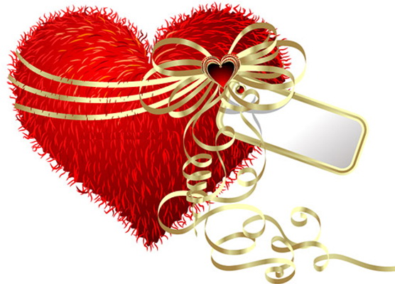 毛绒的心矢花纹矢量图