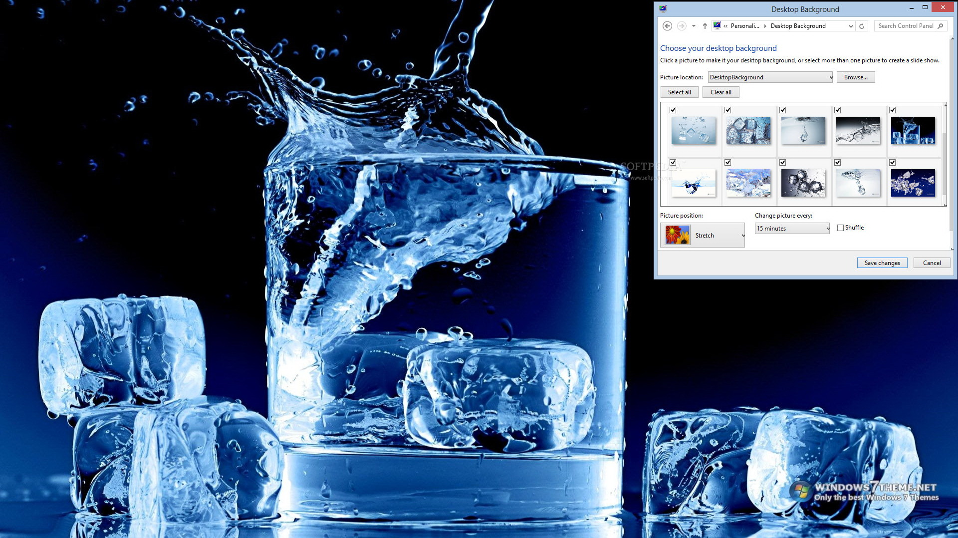 Ice in Water Windows 7 Theme