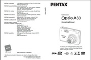 宾得Optio A30 Manual相机英文说明书
