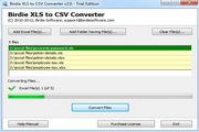 Birdie XLS to CSV Converter