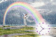 Summer Rain Clock ScreenSaver