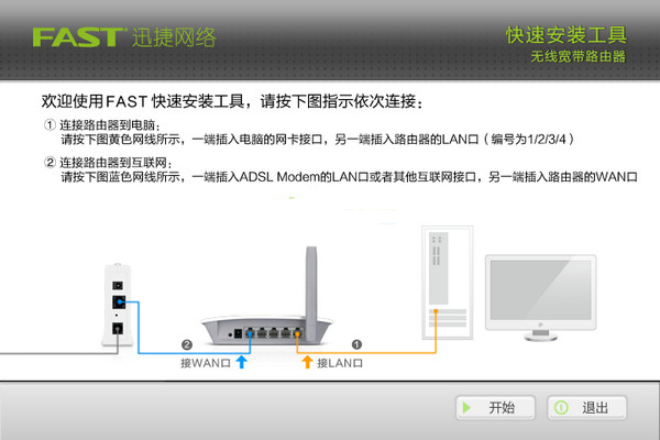 迅捷fast无线路由器快速安装工具