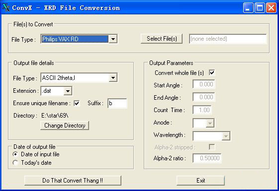xrd文件转换软件(Convx)