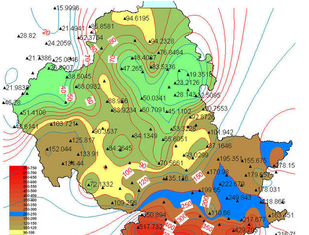 arcgis等值线图绘制图片