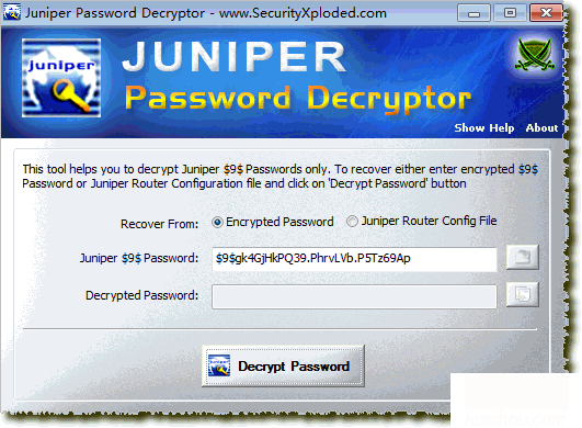 Juniper Password Decryptor