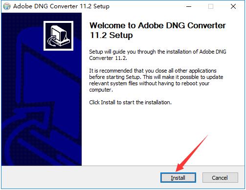 instaling Adobe DNG Converter 16.0