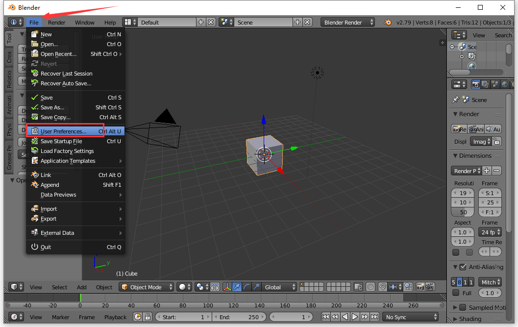  Screenshot of Blender