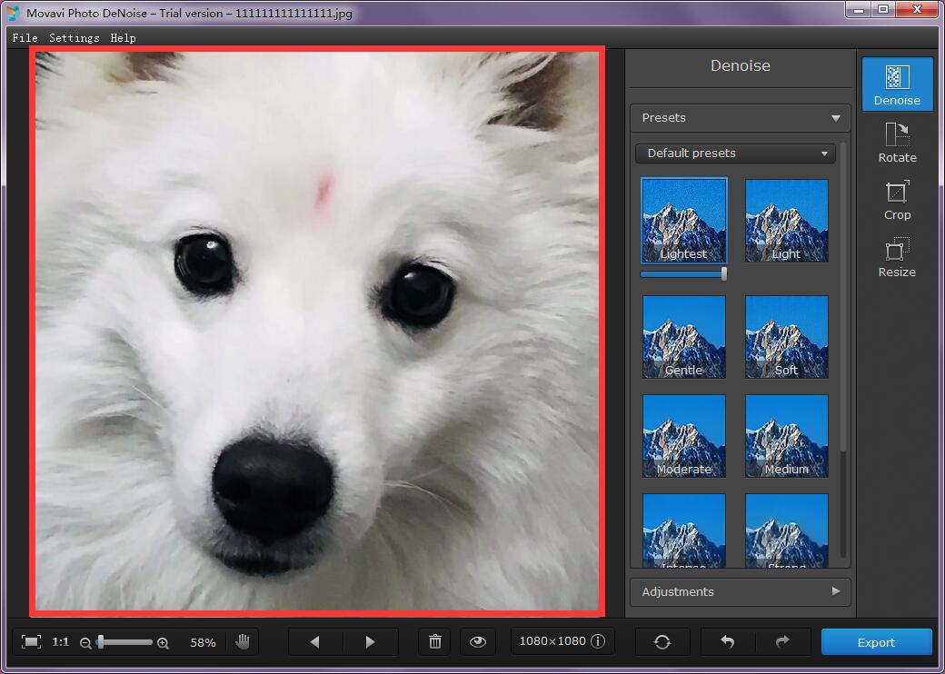 Movavi Photo DeNoise截图