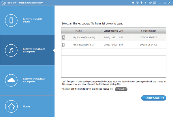 FonePaw iPhone Data Recovery截圖