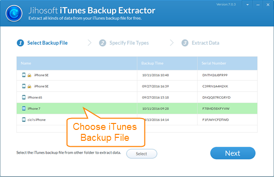Jihosoft iTunes Backup Extractor