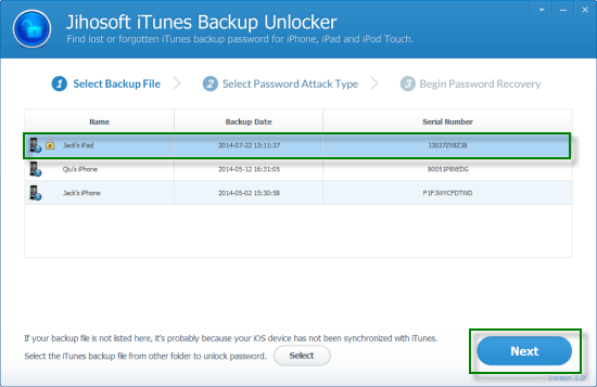 Jihosoft iTunes Backup Unlocker截图