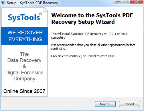 SysTools PDF Recovery截图