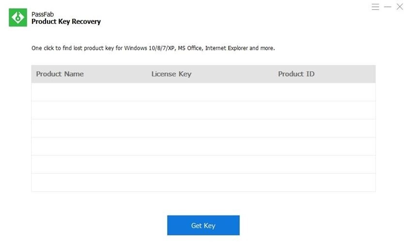PassFab Product Key Recovery截圖
