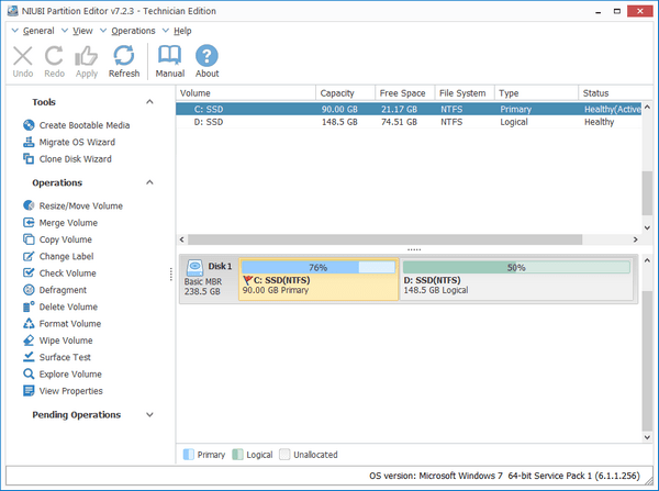 download the new version for windows NIUBI Partition Editor Pro / Technician 9.7.0