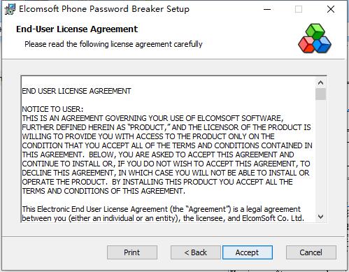 Elcomsoft Phone Password Breaker