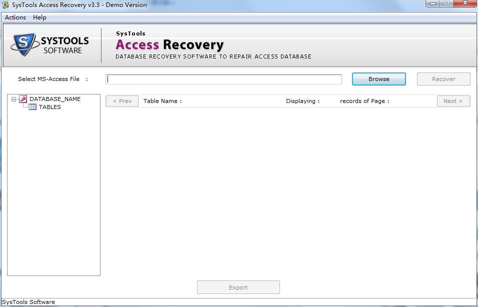 SysTools Access recovery截图