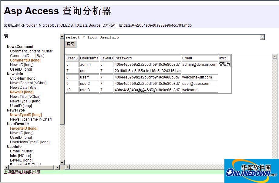 Asp Access 在线查询分析器截图