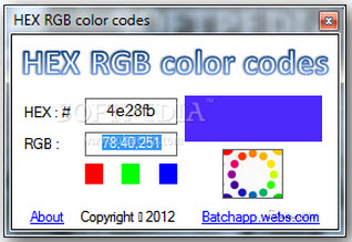 rgb颜色查询对照表(HEX RGB color codes)