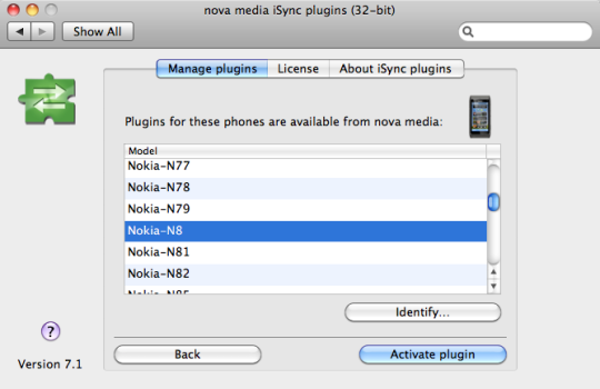 iSync Phone Plugins