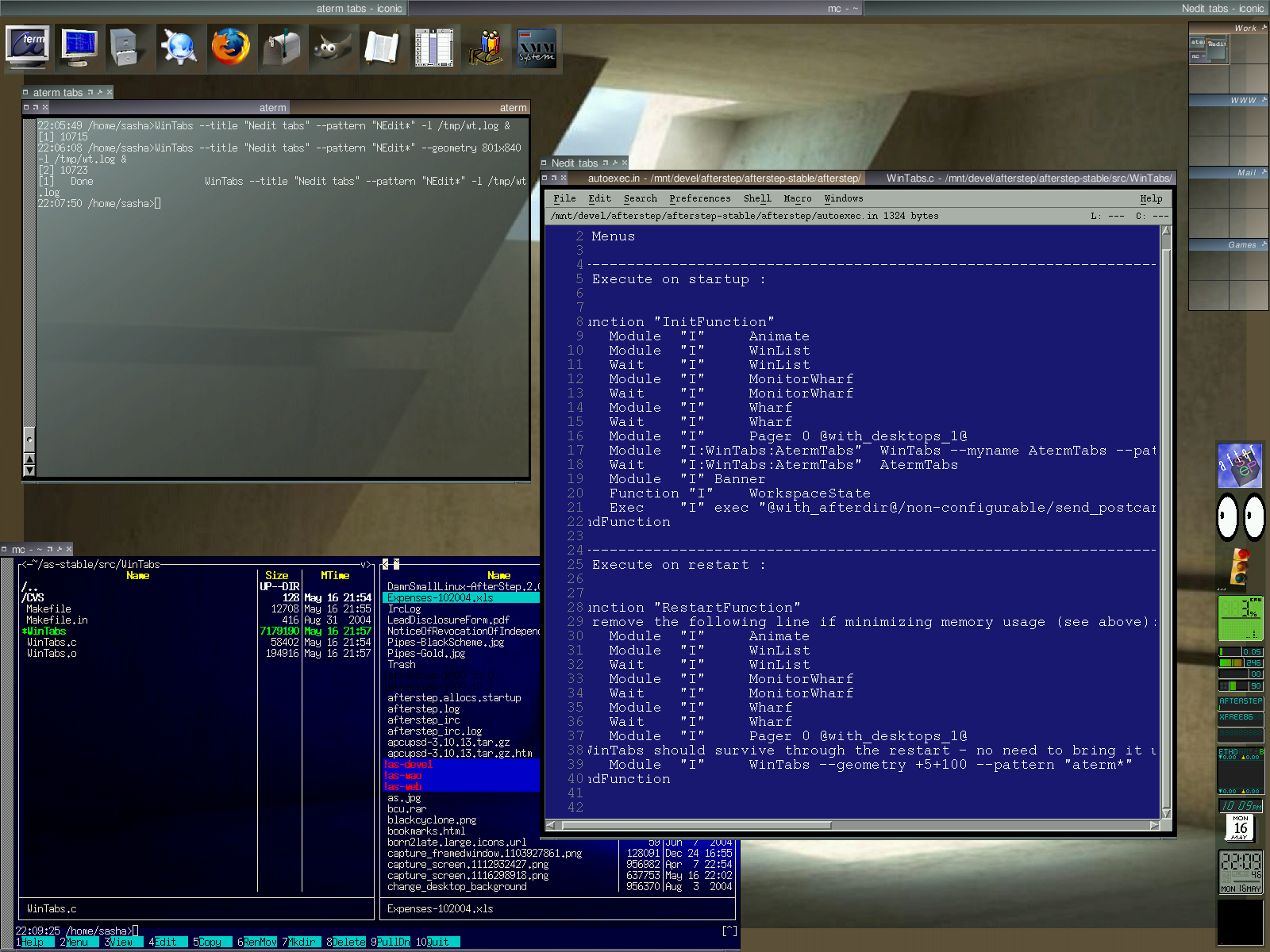 Window manager. Afterstep. Afterstep Linux. Afterstep desktop обзор. Pattern Terminal.